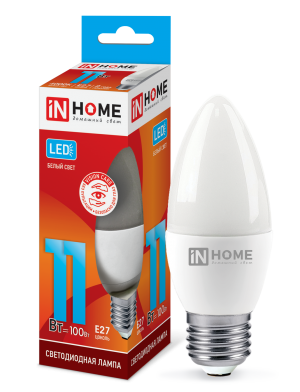 Лампа светодиодная LED-СВЕЧА-VC 11Вт 230В Е27 4000К 1050Лм IN HOME Лампа светодиодная LED-СВЕЧА-VC 11Вт 230В Е27 4000К 1050Лм IN HOME